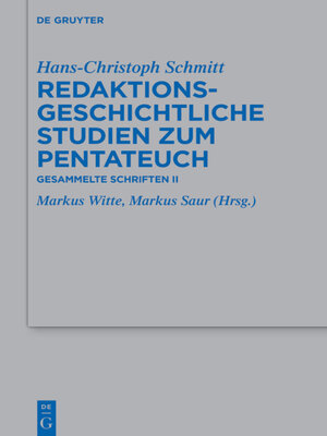 cover image of Redaktionsgeschichtliche Studien zum Pentateuch